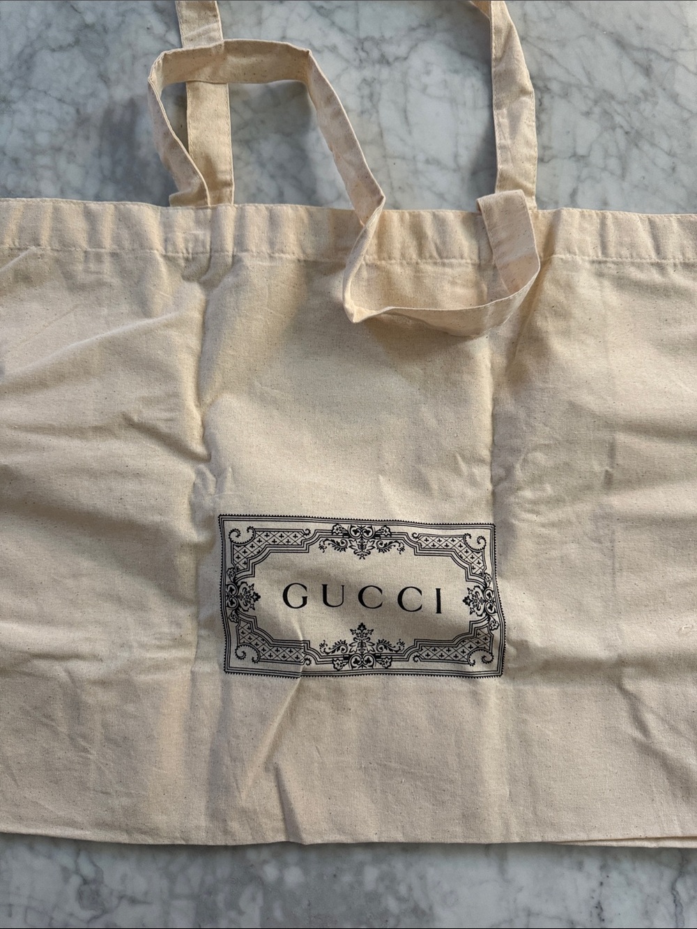NWOT Gucci Cream Canvas linen Logo large Tote bag - Picture 4 of 5